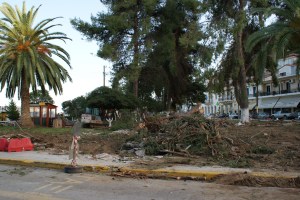 Werkzaamheden aan het park van Gythio