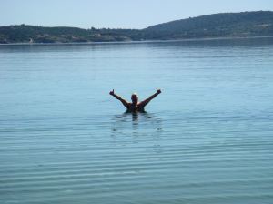 Jeroen op 1 mei in zee