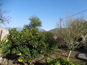 Weer sneeuw op de bergtop Taygetos