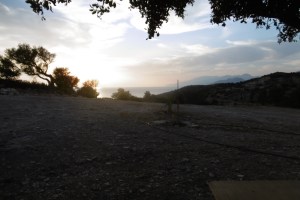 zonsondergang bij het huis